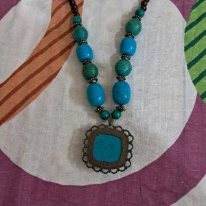 Long Necklace  Neavy Blue