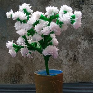 white flower pot