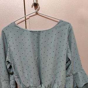 Grey Cinched Waist Top