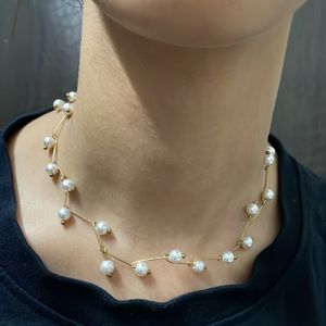 Golden Pearl Necklace