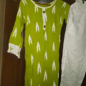 Kids Cotton Kurta And Pants Set