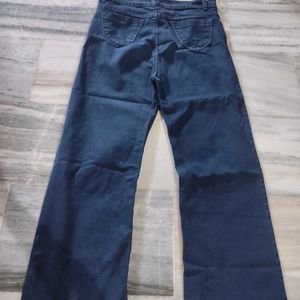 Dark Blue Straight Jeans For Women Girls