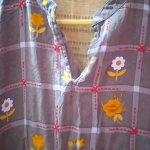 Yellow Cotton Kurti