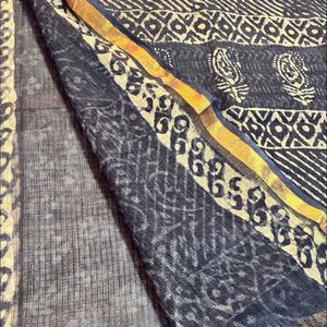 Indigo Cotton Kota Doria Saree 🔷🔹🔷🔹🔷