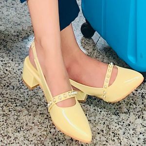 Yellow Slingback Heels