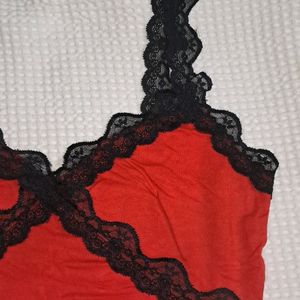 Y2k Lace Red Crop Top