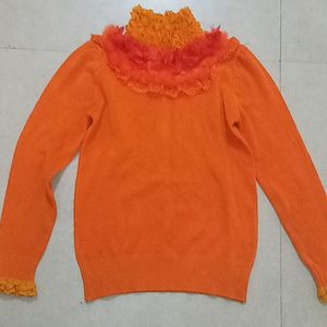 Korean High Neck Woolen Top