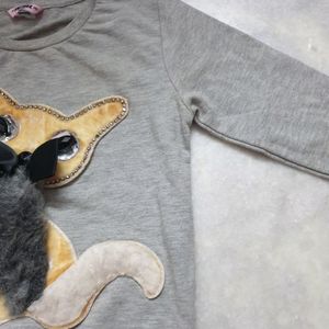 Cat Embroidered Girls Cute Cardigan