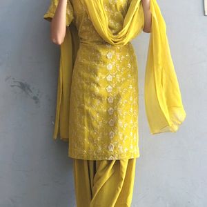 L Size Full Salwar Suit With Beutiful Work