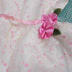 Pink N Blue Partywear Frock For Baby girl