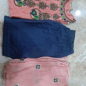 🍑🍑NEW KURTA ,PANT , WORK DUPPATA 🍑 SET