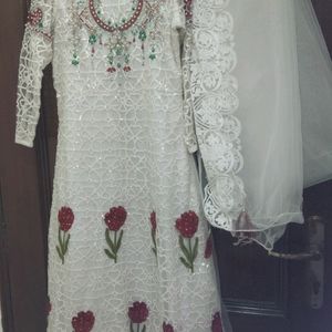 White Gown With Dupatta