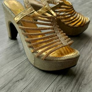 Golden High Heels