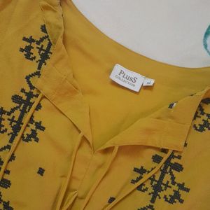 Mustard Yellow Colour Top For Women