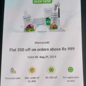 Flat 350 Off On Order  Above  Rs 999