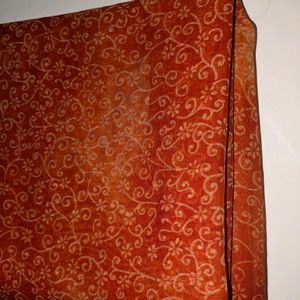 Orange Printed Saree