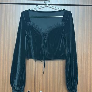 Women Black Velvet Top