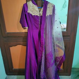 Ethnic Gown,Purple Colour