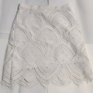 White Pearl Embroidered Skirt