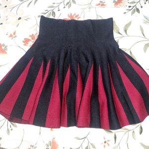 Hot Geometric Red Black Mini Skirt