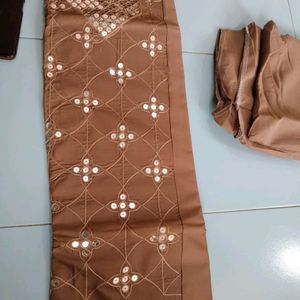 "BROWN" Full Worked Unstitched Suits