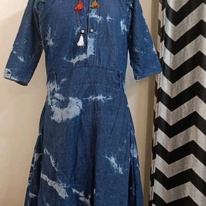 Denim Type Kurti Cum Dress