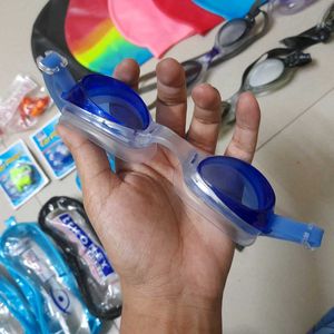 Swimming Cap + Goggles + Nose & Ear Plugs