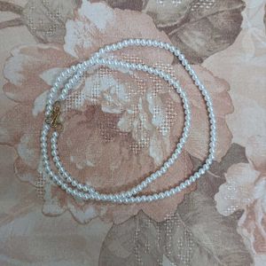 Pearl Stacked Necklace With Charm