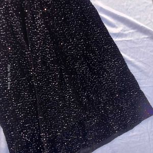 Black Sequence Velvet Lehenga With Dupatta