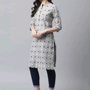 Women's Cotton Printed straight Kurtha