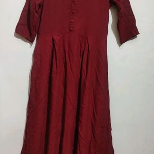 Maroon Kurti Plazo Set For Girl 30 Bust