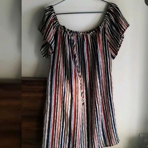 Pluse Size Striped Top With Bell S