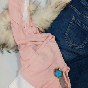 Pink Hoodie Top