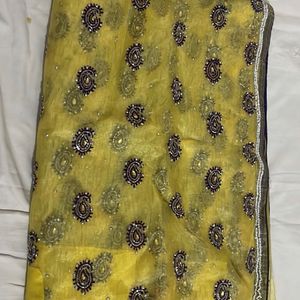 Heavy Hand Work Net Saree