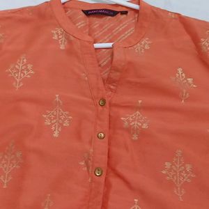 Beautiful coral Foil Print Kurti XL Size