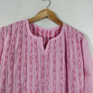 Pink Embroidered Kurta (Women's)