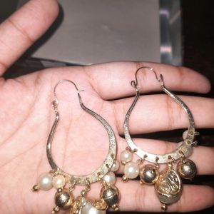 Pretty Peal Golden Earrings