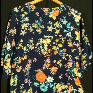 Navy Floral Printed Top (Women's)