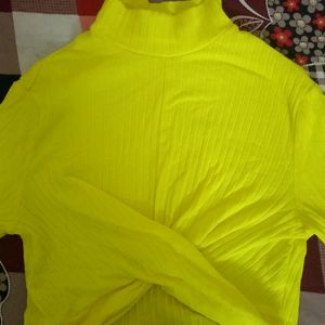 Neon Yellow Shein Crop Top