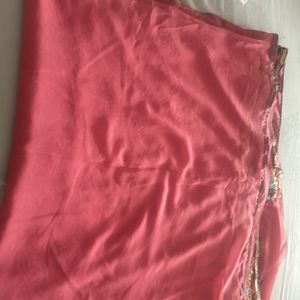 Elegant Peach Saree With Thread Work