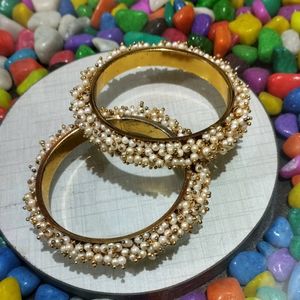 Golden Pearl Bangles