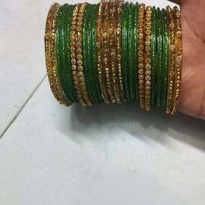 Golden & Green Bangle