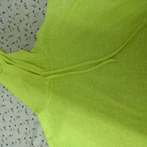 Neon Hooded Crop Tshirt