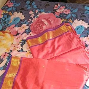 Pure Silk Saree With Stitched Blouse