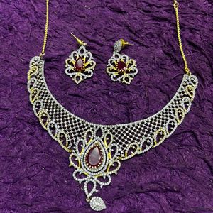 Royal Splendor: Ruby Diamond Necklace Set