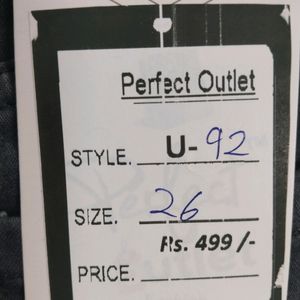 U-92 Size-26 (Sale) Latest Ladies high waist Jeans