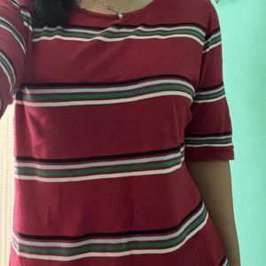 Elbow Length Red Top