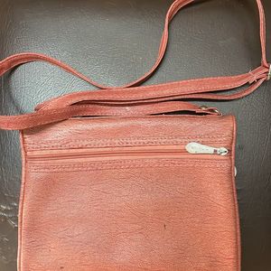 Peach sling bag