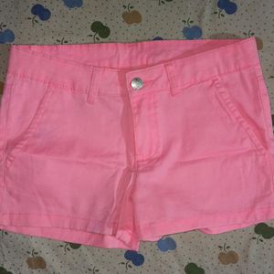 Vibrant Pink Denim Shorts