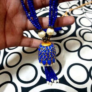 Combo Blue Necklace With Self Pendant